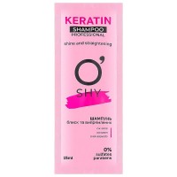Шампунь для волосся O'shy Professional Keratin "Блиск та випрямлення", 15 мл (саше)