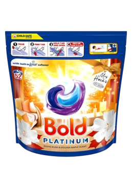Капсули для прання Bold Platinum універсальні 4в1 White Musk & Golden Maple, 52 шт