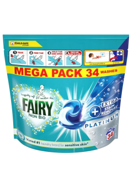 Капсулы для стирки детских вещей Fairy Platinum+Extra, 34 шт