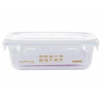 Контейнер скляний прямокутний з кришкою, 1030 мл (20х7 см)