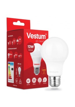 Лампочка Vestum A60 12W 3000K 220V E27 (1-VS-1104) 