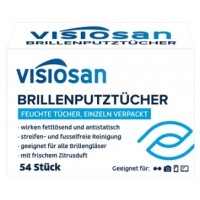 Вологі серветки Visiosan Brillenputztucher для окулярів, телефонів, фототехніки (54 шт)