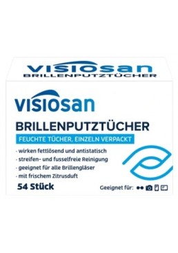 Вологі серветки Visiosan Brillenputztucher для окулярів, телефонів, фототехніки (54 шт)