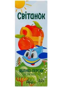 Сок с мякотью Яблоко-персик Світанок, 0.2л