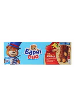 Бисквит Барни Duo с клубнично-ванильной начинкой, 150 г