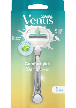 Станок для бритья женский Gillette Venus Comfort Glide Olay Aloe Sensitive с 1 сменным картриджем