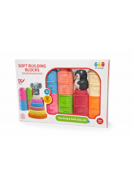 Конструктор мягкие детали пирамидка с животными 668-2C, 29x5.5x19 см