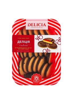 Печиво здобне збивне Delicia зі смаком вишні, 300 г