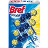Туалетні блоки Bref Color Aktiv+ «Свіжість лимона», 3 шт