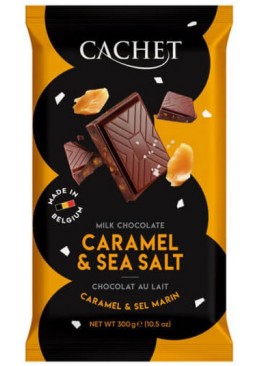 Шоколад CACHET Milk Chocolate Caramel Sea Salt Молочный Соленая Карамель, 300 г