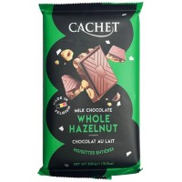 Шоколад молочний з мигдалем Cachet Hazelnut з лісовим горіхом, 300 г