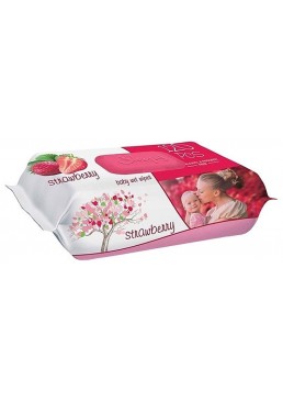  Влажные салфетки с клапаном «Sleepy» клубника, 120 шт 