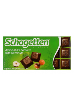 Шоколад Schogetten Альпийский молочный с лесными орехами, 100 г