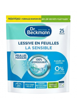  Салфетки для стирки Dr. Beckmann Magic Leaves Sensitiv из алоэ вера, 25 шт