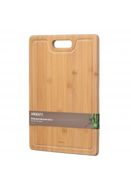 Доска кухонная Ardesto Midori с желобом бамбук, 33х24х1.5 см