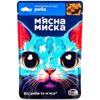 Корм влажный для взрослых кошек Мясная Миска кусочки в соусе рыба, 100 г
