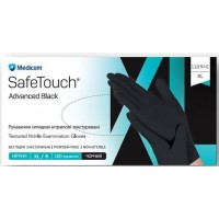 Перчатки нитриловые Medicom SafeTouch неопудренные, черные, размер XL, 100 шт