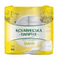 Бумага туалетная Кохавинская папирня Золото, 4 рулона