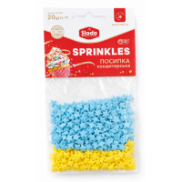 Посипка кондитерська Slado блакитні та жовті зірочки, 20 г