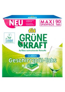 Таблетки Fit Green Power Classic Tabs для оптимальной эффективности мытья посуды, 90 шт