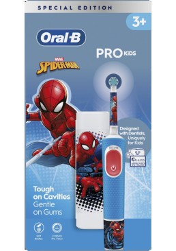 Електрична зубна щітка Oral-b Braun Pro Pro D103 Kids Spiderman з футляром, 3+ років