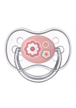 Силиконовая симметричная пустышка Canpol babies Newborn baby, 6–18 мес. (розовая)