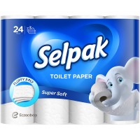 Туалетний папір Selpak тришарова Біла, 24 рулона