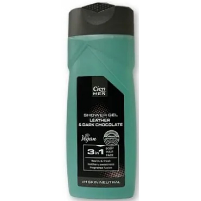 Гель для душа Cien Men 3в1 Leather&Dark Chocolate, 300 мл - 
