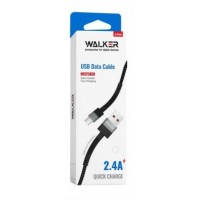 Кабель USB WALKER C700 Lightning black, 1 м