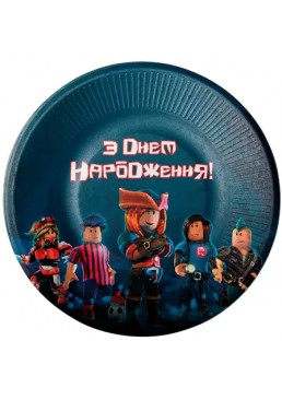 Паперові тарілки "Герої гри" кольорові, 10 шт (18см)