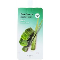 Увлажняющая ночная маска для лица Missha Pure Source Pocket Pack Aloe с экстрактом алоэ вера, 10 мл