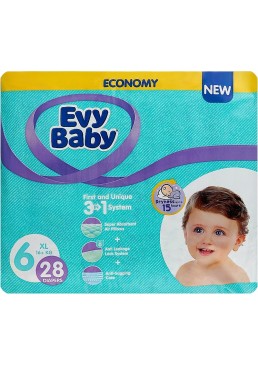 Подгузники детские Evy Baby 6 (16+кг), 28 шт