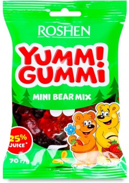 Желейные конфеты Roshen Yummi Gummi Mini Bear Mix, 70 г