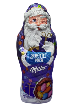 Шоколадний Санта Клаус «Струси мене» з драже Milka Santa Claus Schuttel Mich, 61г
