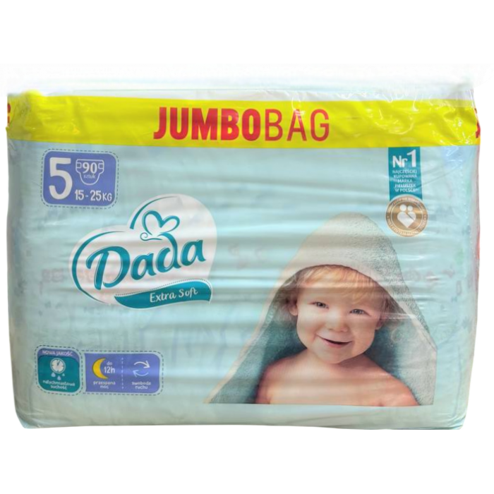 Подгузники детские DADA Jumbo Bag 5 (15-25 кг), 90 шт - 