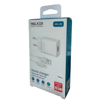 Сетевое зарядное устройство (адаптер) 2в1 WALKER WH-26 1USB / 2.1A + Type-C white