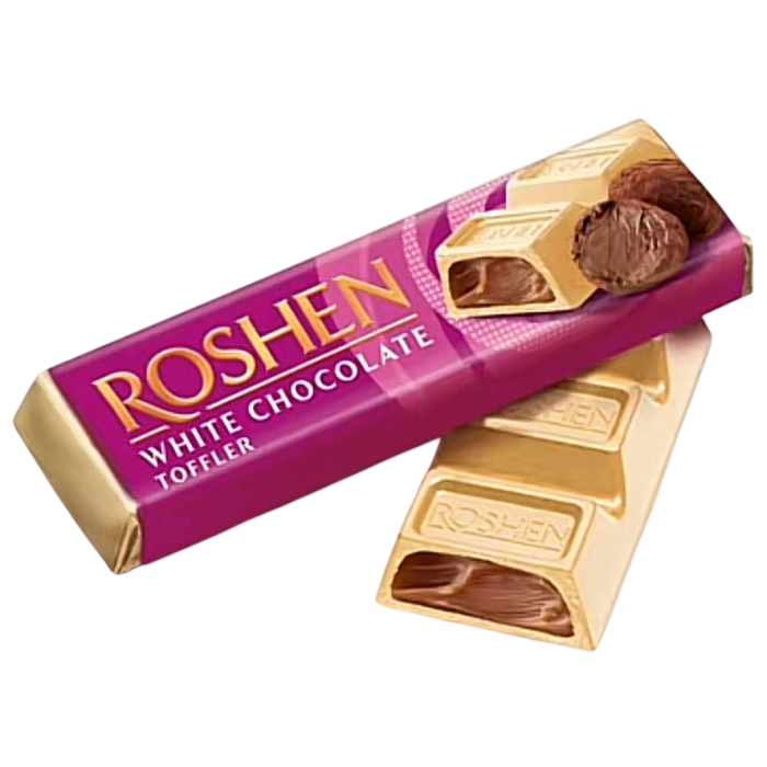 Батончик Roshen білий шоколад з трюфельною начинкою, 41 г (646195) - 