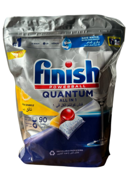 Таблетки для посудомоечных машин Finish Quantum All in 1 Lemon, 90 шт