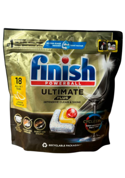 Таблетки для посудомийної машини Finish Powerball Ultimate Plus Intensive Clean & Shine Lemon Sparkle, 18 шт