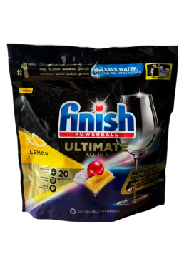 Таблетки для посудомийної машини Finish Powerball Ultimate Plus Intensive Clean & Shine Lemon Sparkle, 20 шт