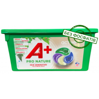 Гель-капсули для прання А+ Pro Nature 4в1 для всіх типів тканин, 22 шт 