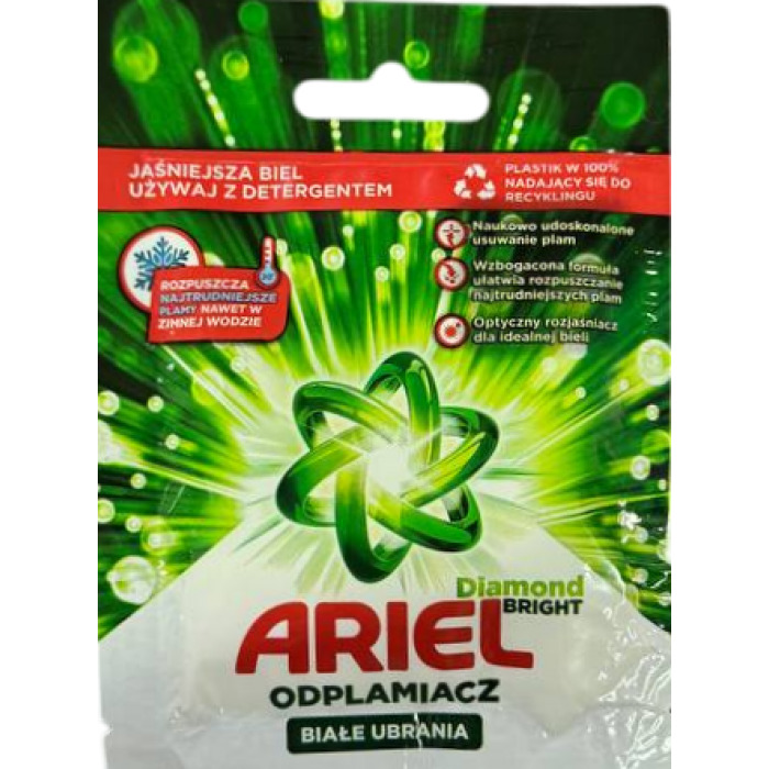Порошок пятновыводитель Ariel White Diamond Bright для белых тканей, 30 г - 