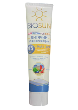 Сонцезахисний дитячий крем Bioton Cosmetics SPF 45, 120 мл