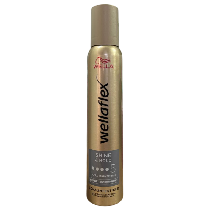 Мусс для волос Wellaflex Shine & Hold №5 Блеск и фиксация, 200 мл - 