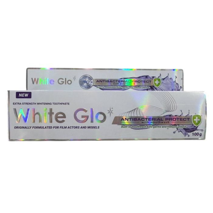 Отбеливающая зубная паста White Glo Antibacterial Protect с антибактериальным эффектом и ополаскивателем 2 в 1, 100 г - 