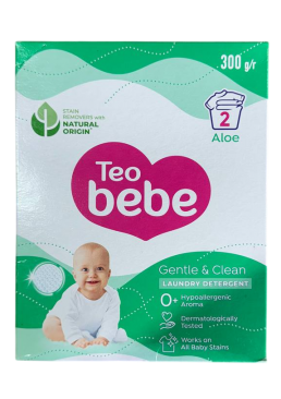 Дитячий пральний порошок Teo Bebe Gentle & Clean Aloe, 300 г (2 прання)