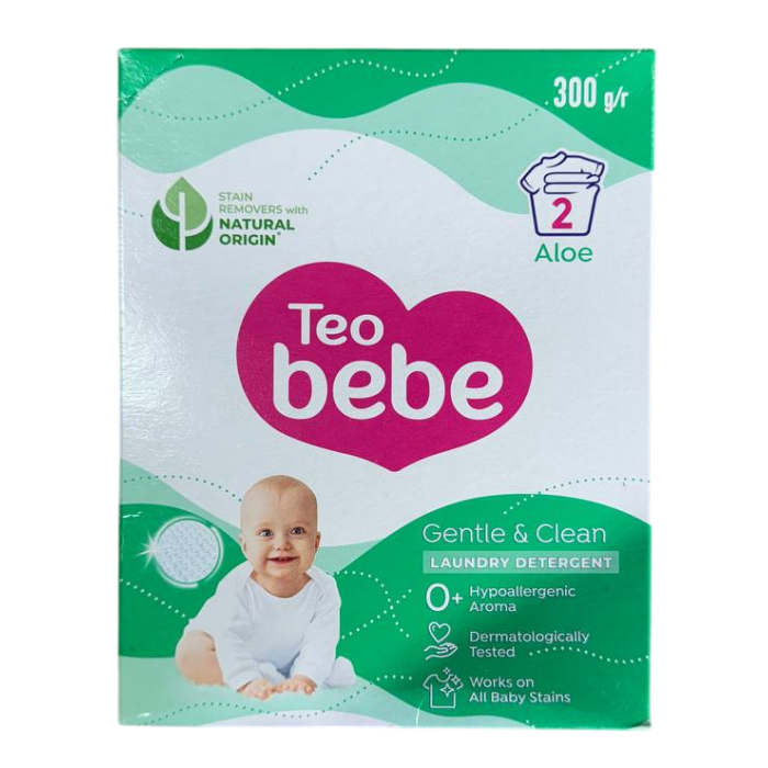 Дитячий пральний порошок Teo Bebe Gentle & Clean Aloe, 300 г (2 прання) (049330) - 