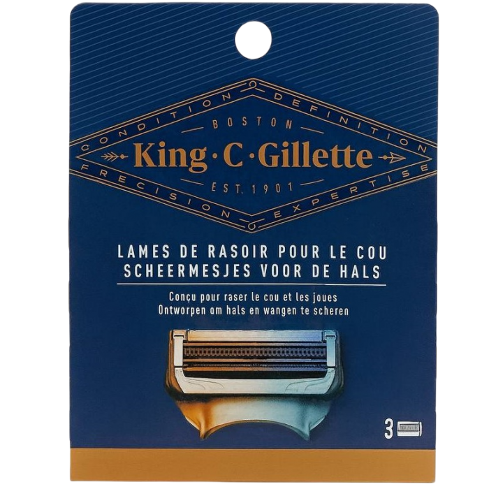 Сменные картриджи Gillette King C Gillette для бритья и контуринга, 3 шт  - 