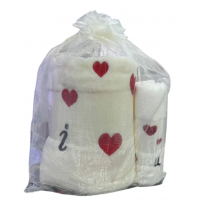 Подарочный набор полотенец «Сердечки», 35х75 см +70х140 см (белый)