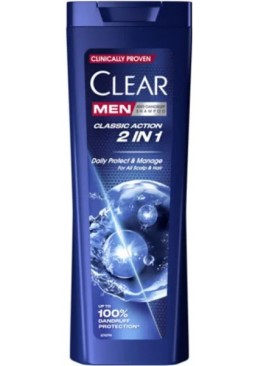 Шампунь проти лупи Clear Men Classic Action 2 in 1, 360мл
